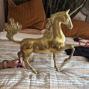 Vintage Brass  Unicorn Figurine